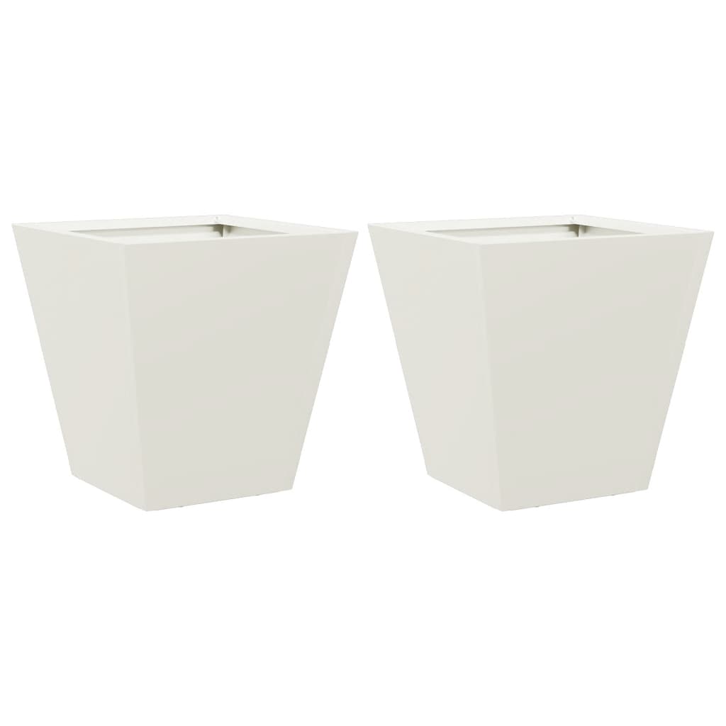 Vidaxx jardinières 2 pcs 30x30x30 cm acier blanc