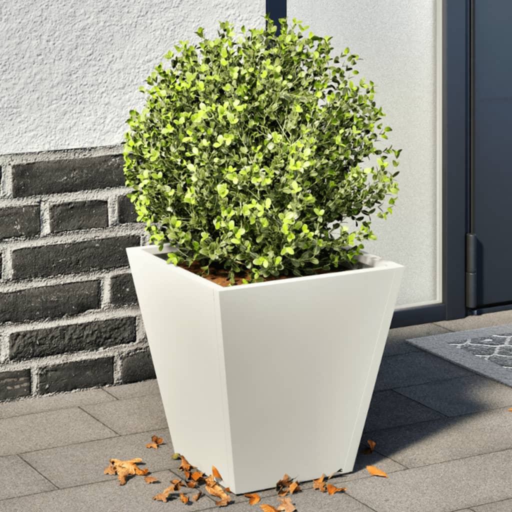 Vidaxx jardinières 2 pcs 30x30x30 cm acier blanc