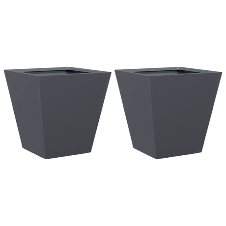 Vidaxx jardinières 2 pcs 30x30x30 cm acier anthracite