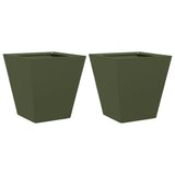 Vidaxx jardinières 2 pcs 30x30x30 cm acier vert olive