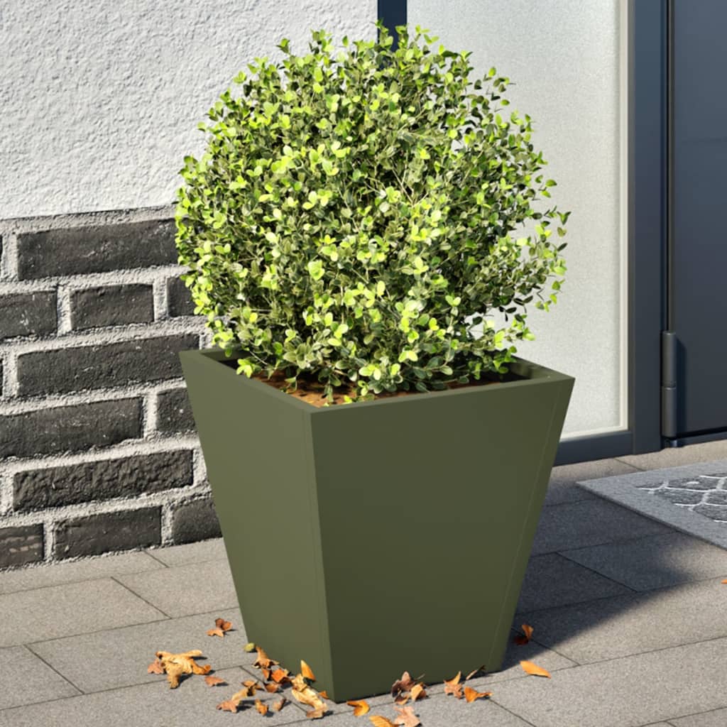 Vidaxx jardinières 2 pcs 30x30x30 cm acier vert olive