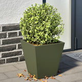 Vidaxl plantenbakken 2 st 30x30x30 cm staal olijfgroen