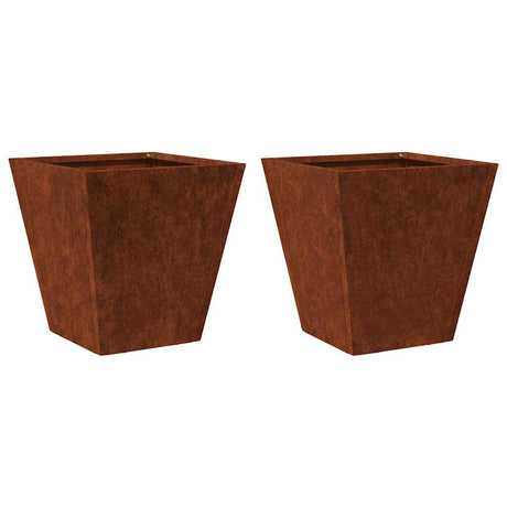 Vidaxx jardinières 2 pcs 30x30x30 cm acier résistant aux intempéries