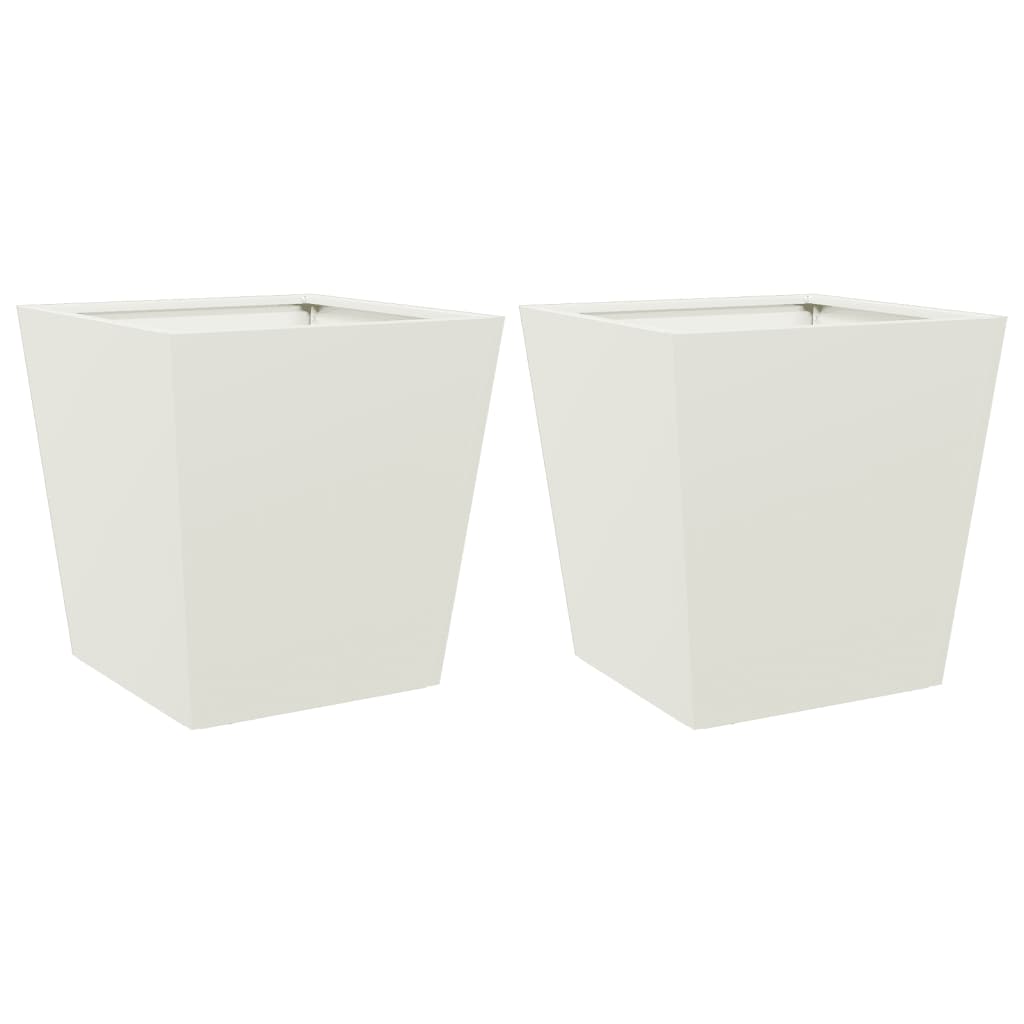 Vidaxx jardinières 2 pcs 40x40x40 cm acier blanc
