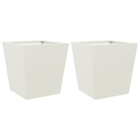 Vidaxx jardinières 2 pcs 40x40x40 cm acier blanc