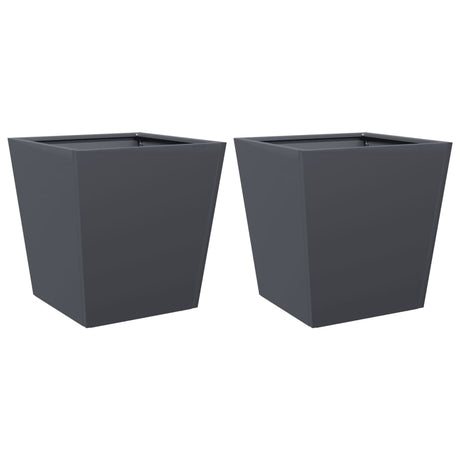 Vidaxx jardinières 2 pcs 40x40x40 cm acier anthracite