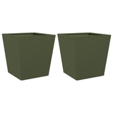 Vidaxx jardinières 2 pcs 40x40x40 cm acier vert olive