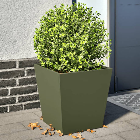 Vidaxx jardinières 2 pcs 40x40x40 cm acier vert olive