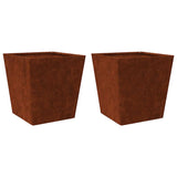 Vidaxx jardinières 2 pcs 40x40x40 cm acier résistant aux intempéries