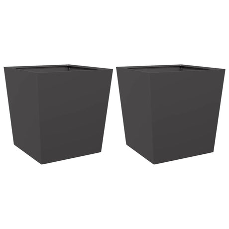 Vidaxx jardinières 2 pcs 50x50x50 cm acier noir