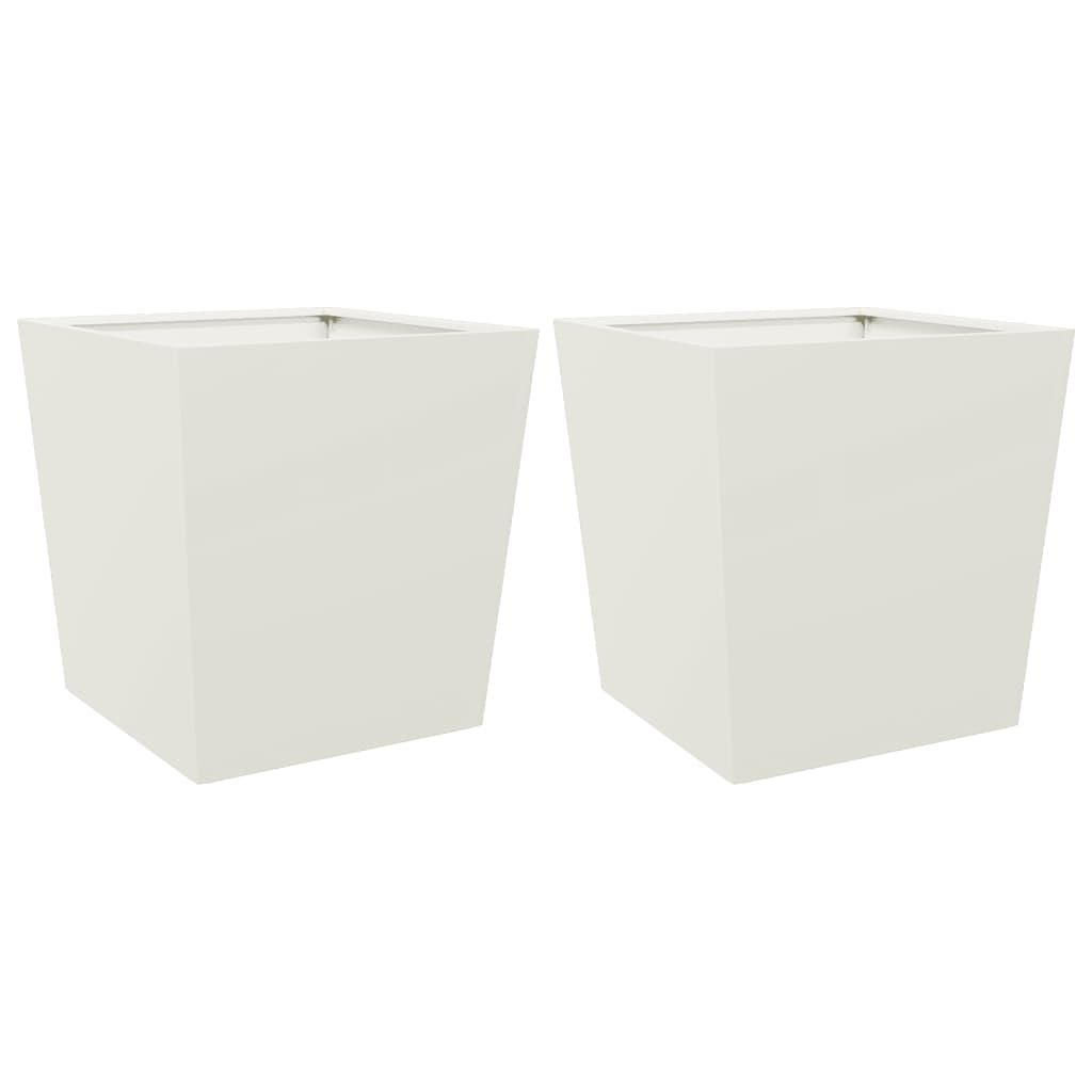 Vidaxx jardinières 2 pcs 50x50x50 cm acier blanc