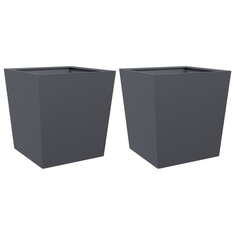 Vidaxx jardinières 2 pcs 50x50x50 cm acier anthracite