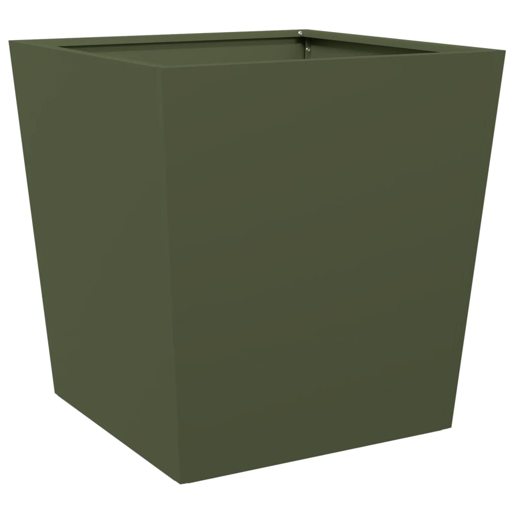 Vidaxx jardinière 50x50x50 cm acier vert olive