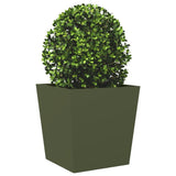 Vidaxx jardinière 50x50x50 cm acier vert olive