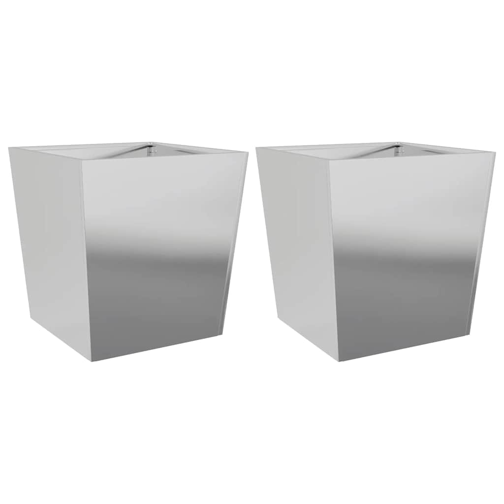 Vidaxx jardinières 2 pcs 50x50x50 cm acier galvanisé