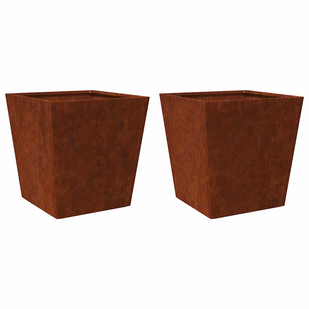Vidaxx jardinières 2 pcs 50x50x50 cm acier résistant aux intempéries