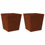Vidaxx jardinières 2 pcs 50x50x50 cm acier résistant aux intempéries