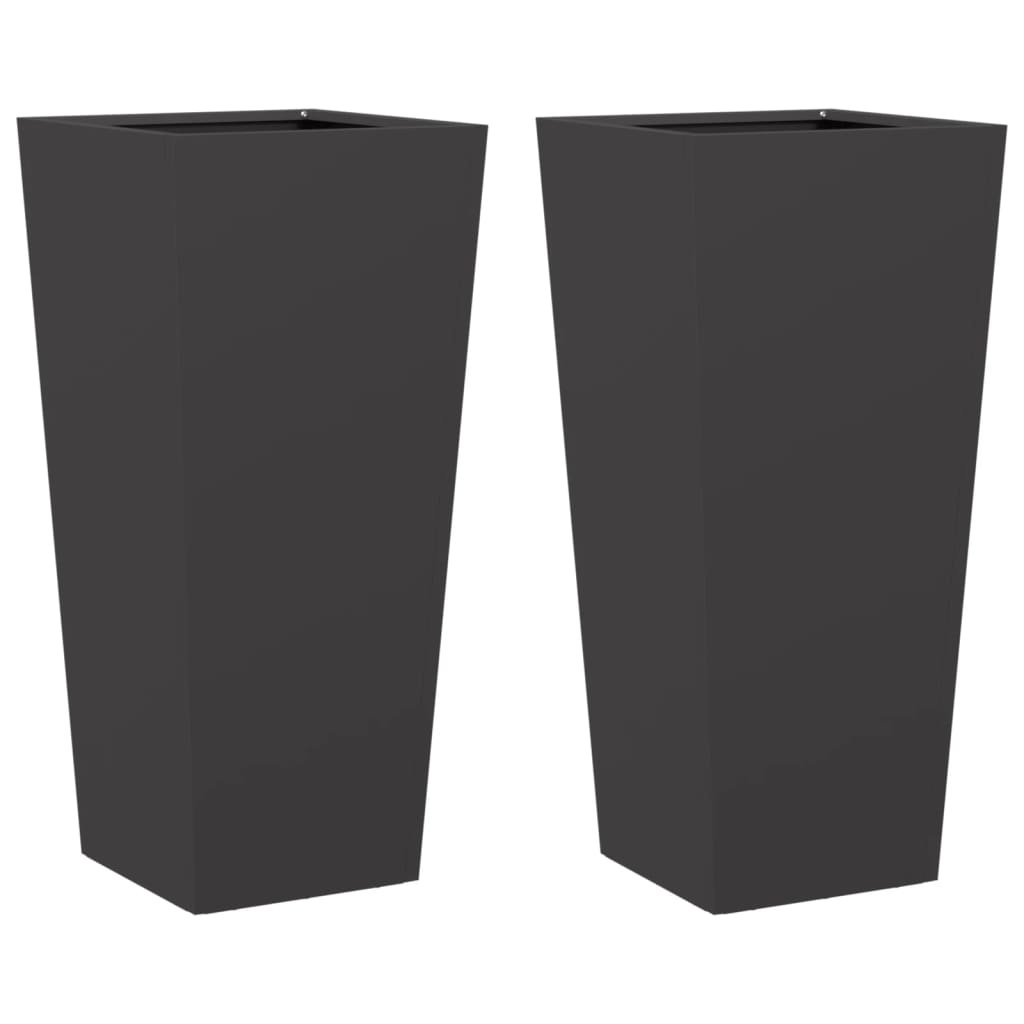 Vidaxx jardinières 2 pcs 35x35x75 cm acier noir
