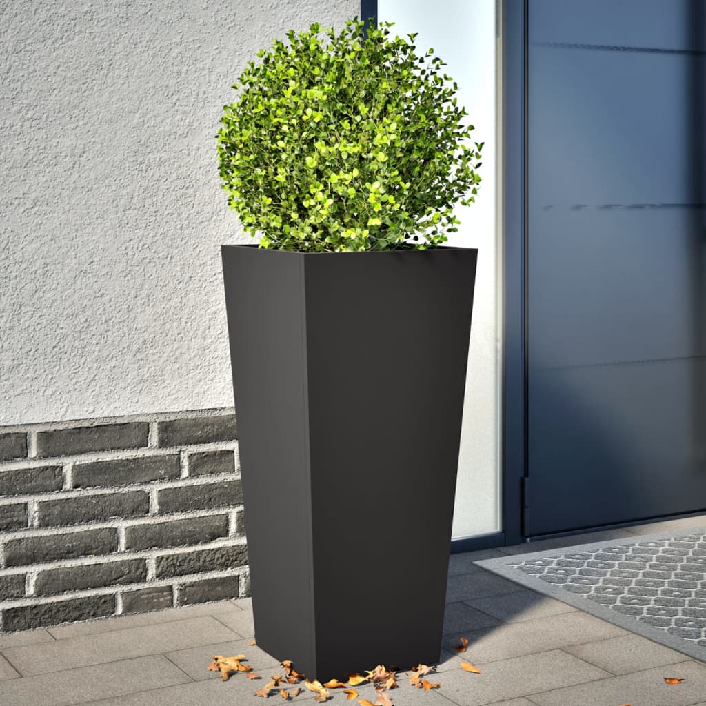 Vidaxx jardinières 2 pcs 35x35x75 cm acier noir