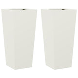 Vidaxx jardinières 2 pcs 35x35x75 cm acier blanc