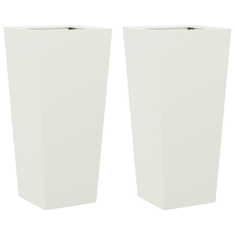 Vidaxx jardinières 2 pcs 35x35x75 cm acier blanc