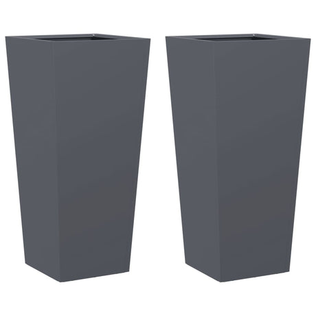 Vidaxx jardinières 2 pcs 35x35x75 cm acier anthracite