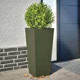 Vidaxx jardinières 2 pcs 35x35x75 cm acier vert olive