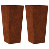 Vidaxx jardinières 2 pcs 35x35x75 cm acier résistant aux intempéries