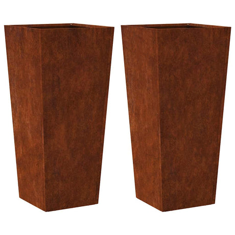Vidaxx jardinières 2 pcs 35x35x75 cm acier résistant aux intempéries