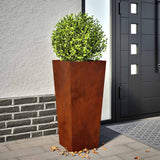 Vidaxx jardinières 2 pcs 35x35x75 cm acier résistant aux intempéries