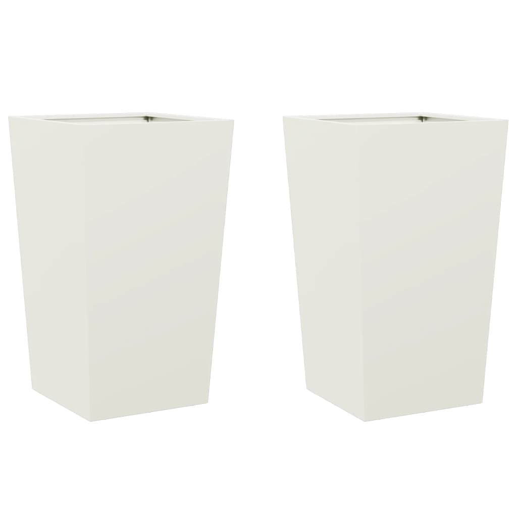 Vidaxx jardinières 2 pcs 45x45x75 cm acier blanc