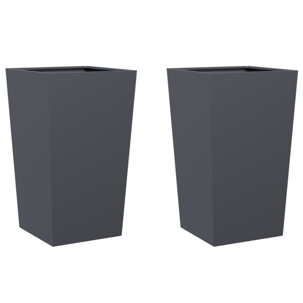 Vidaxx jardinières 2 pcs 45x45x75 cm acier anthracite