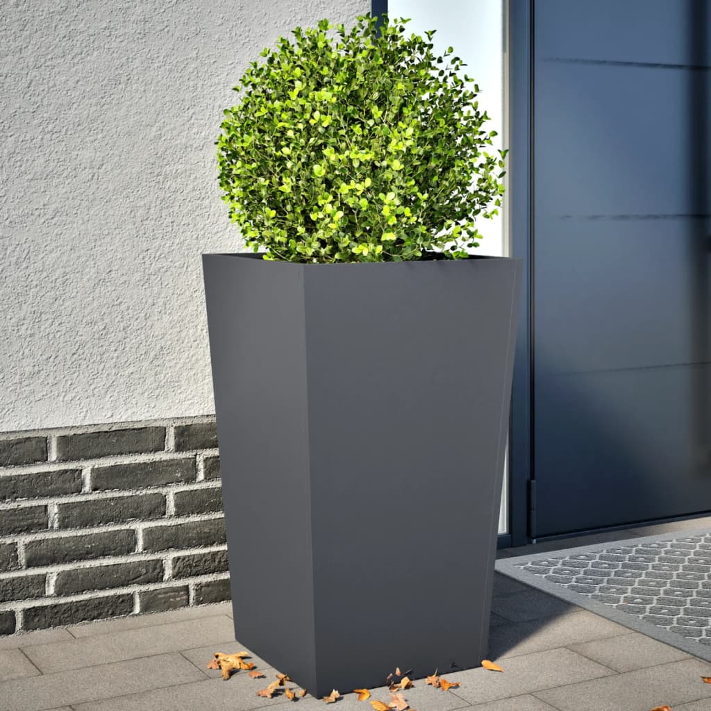 Vidaxl plantenbakken 2 st 45x45x75 cm staal antracietkleurig