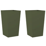 Vidaxx jardinières 2 pcs 45x45x75 cm acier vert olive