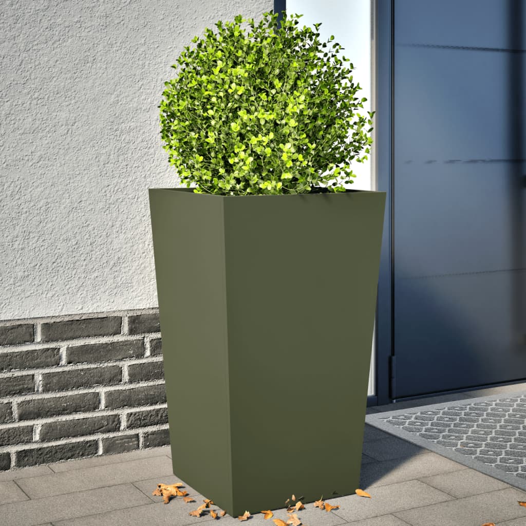 Vidaxx jardinières 2 pcs 45x45x75 cm acier vert olive