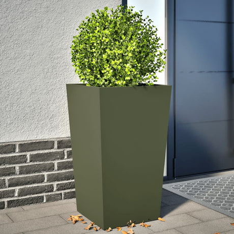 Vidaxx jardinières 2 pcs 45x45x75 cm acier vert olive