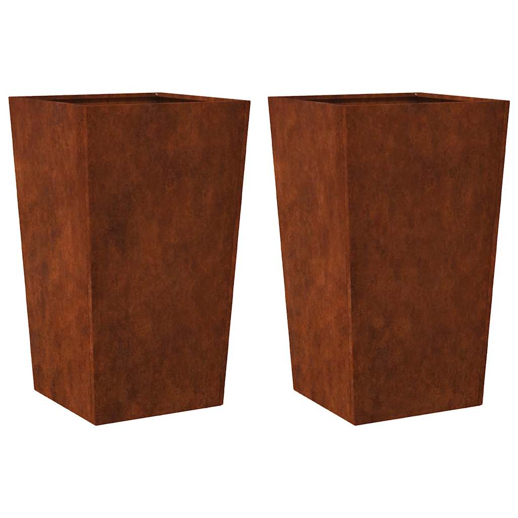 Vidaxx jardinières 2 pcs 45x45x75 cm acier résistant aux intempéries