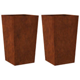 Vidaxx jardinières 2 pcs 45x45x75 cm acier résistant aux intempéries