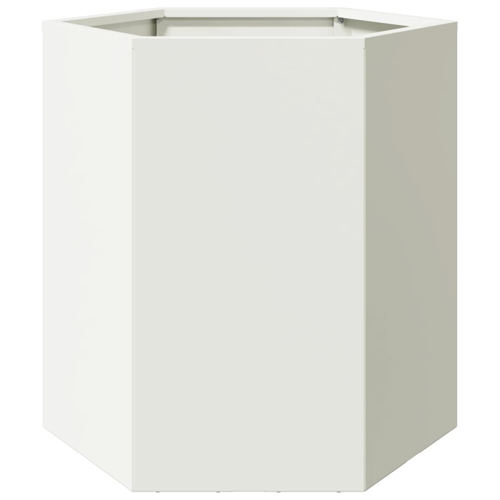 Vidaxx jardinière hexagone 46x40x45 cm acier blanc