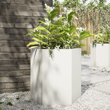Vidaxx jardinière hexagone 46x40x45 cm acier blanc