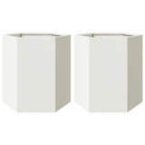 Vidaxx jardinières 2 pcs hexagone 46x40x45 cm acier blanc