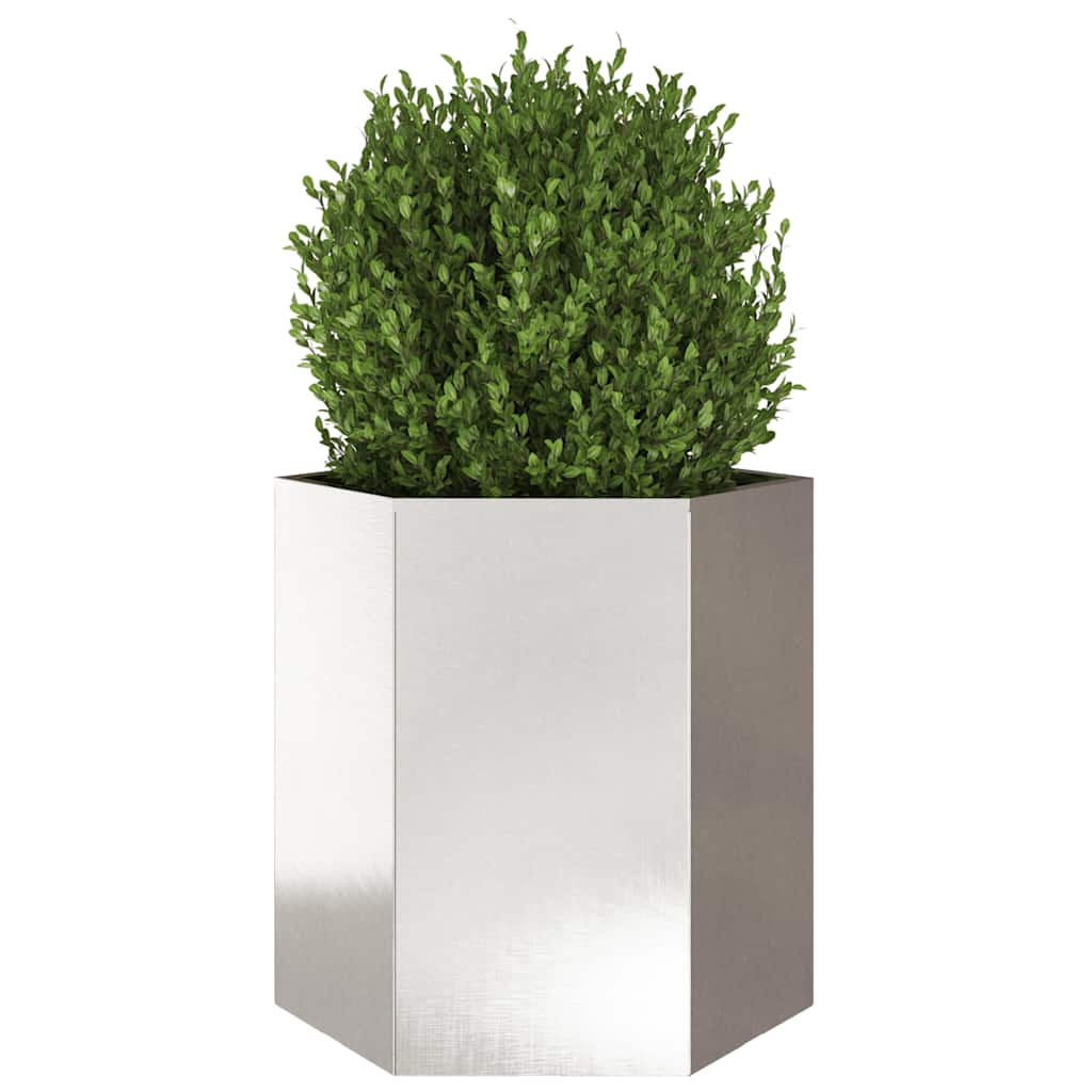 Vidaxx jardinière hexagone 46x40x45 cm acier inoxydable