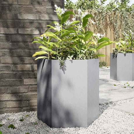Vidaxx jardinière hexagone 46x40x45 cm acier galvanisé