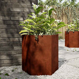 Vidaxx jardinières 2 pcs hexagone 46x40x45 cm acier résistant aux intempéries