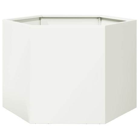 Vidaxx jardinière hexagone 69x60x45 cm acier blanc