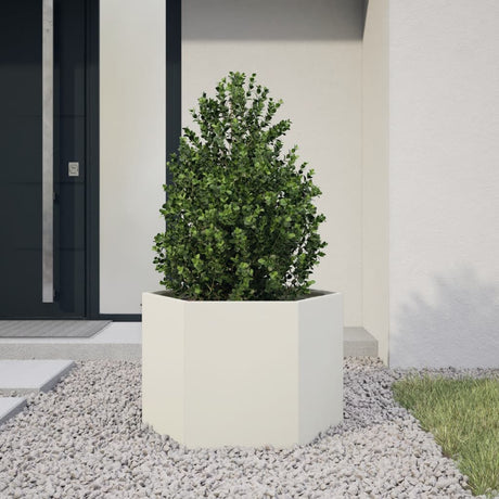Vidaxx jardinière hexagone 69x60x45 cm acier blanc