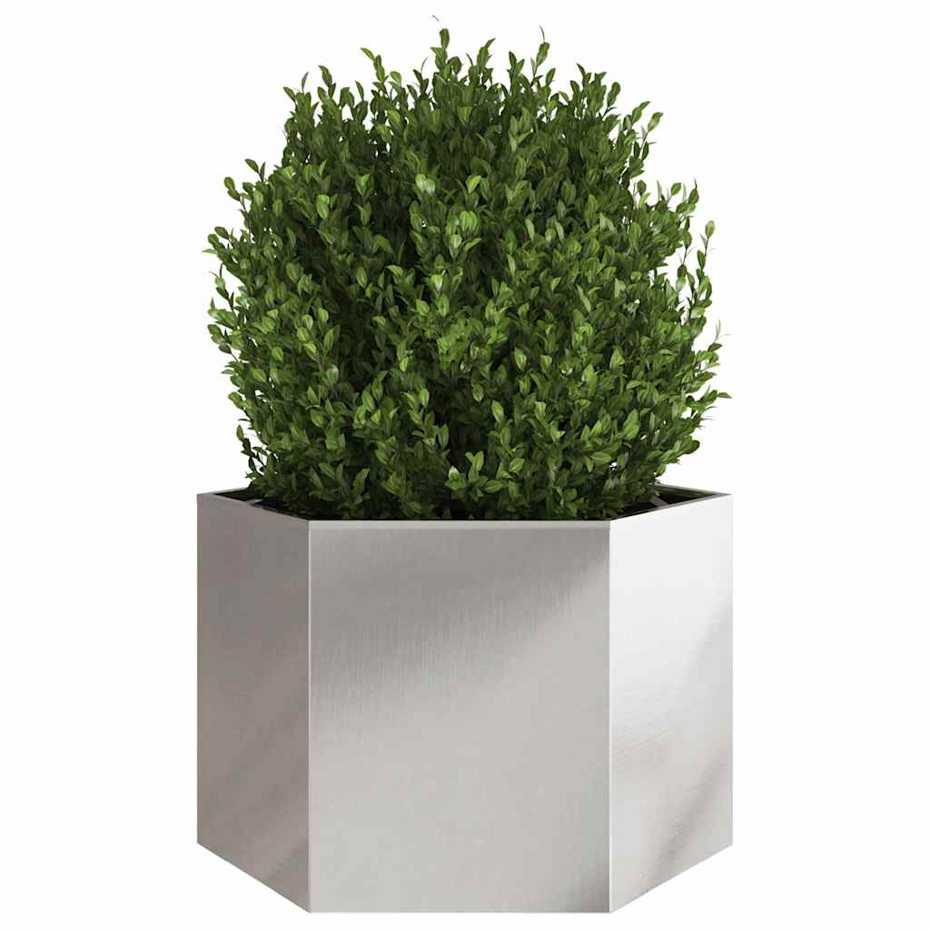 Vidaxx jardinière hexagone 69x60x45 cm acier inoxydable