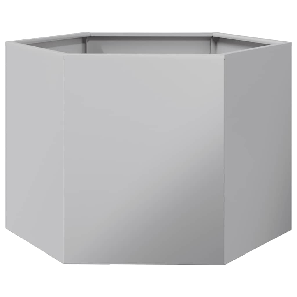 VidaXL Jardinière hexagone 69x60x45 cm en acier galvanisé