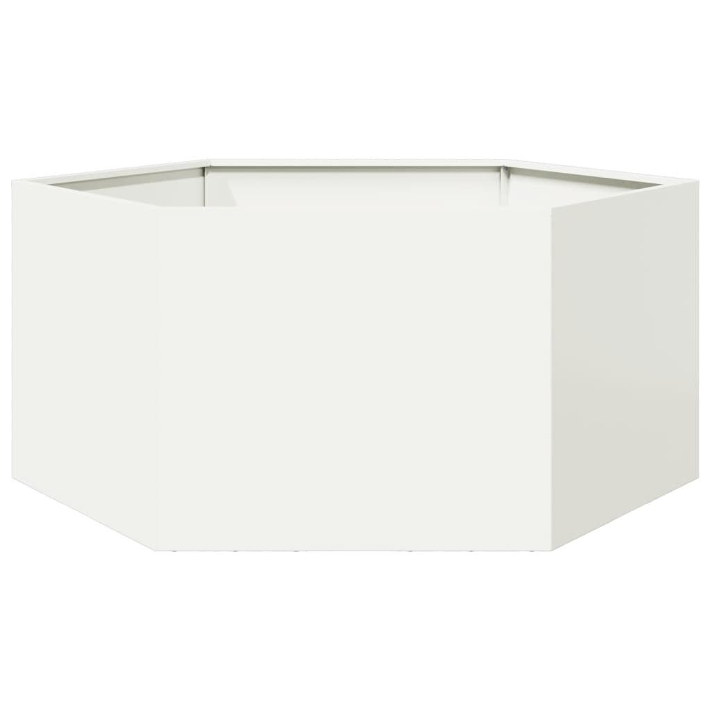 Vidaxx jardinière hexagone 104x90x45 cm acier blanc
