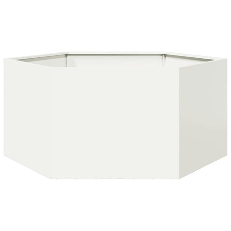 Vidaxx jardinière hexagone 104x90x45 cm acier blanc